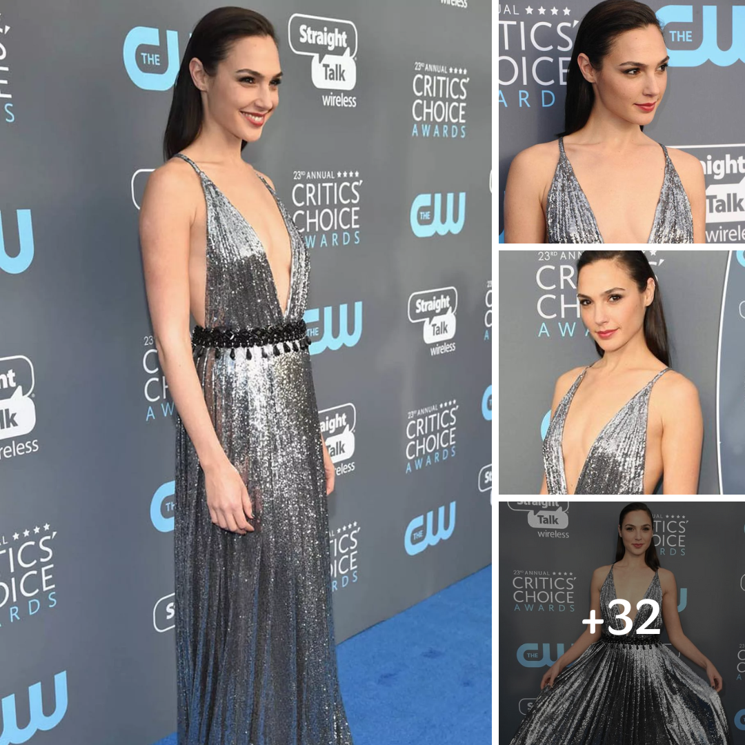 Wonder Woman Gal Gadot unloads perky assets in dress slashed to navel