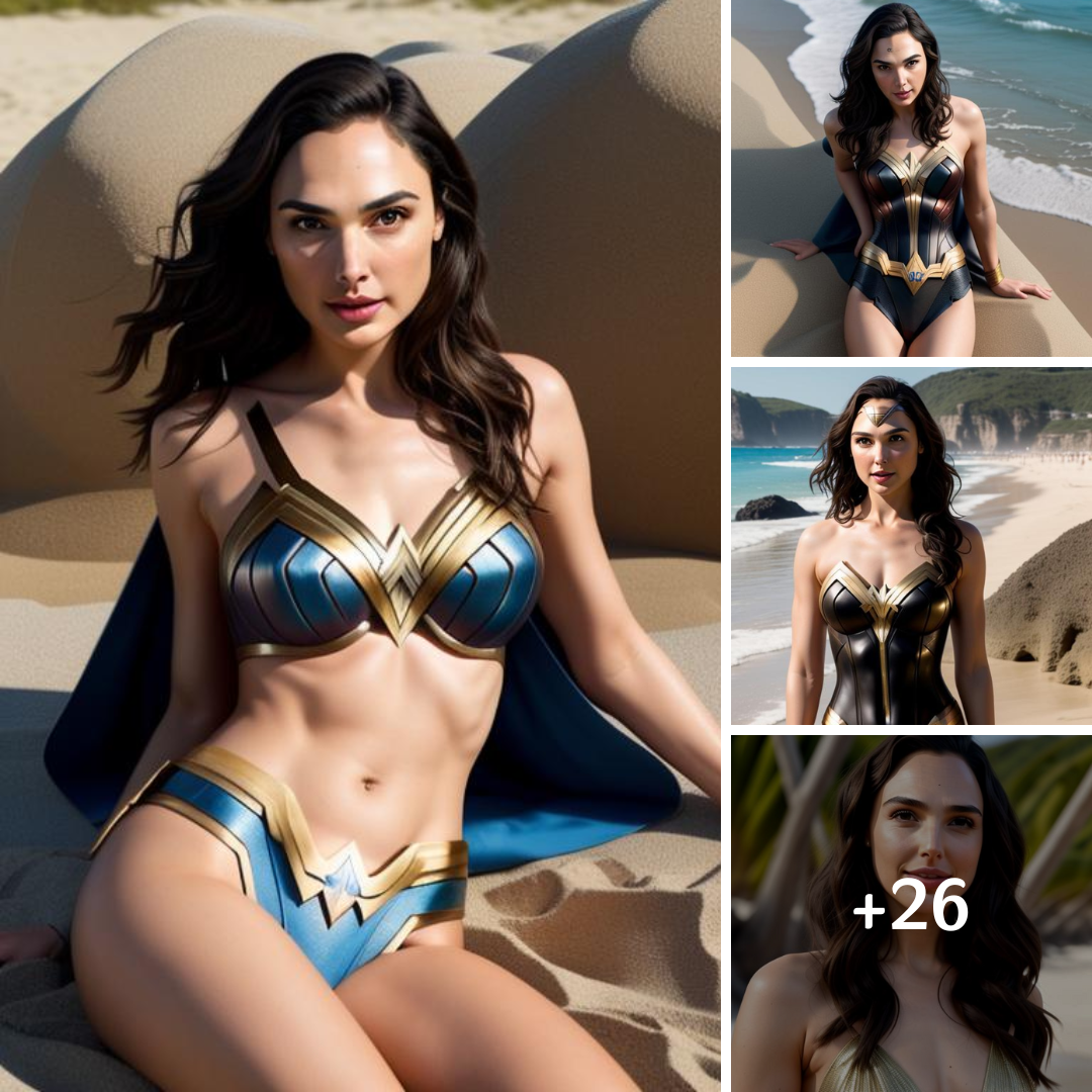 Gal Gadot radiates confidence and grace with her stunning beach posture