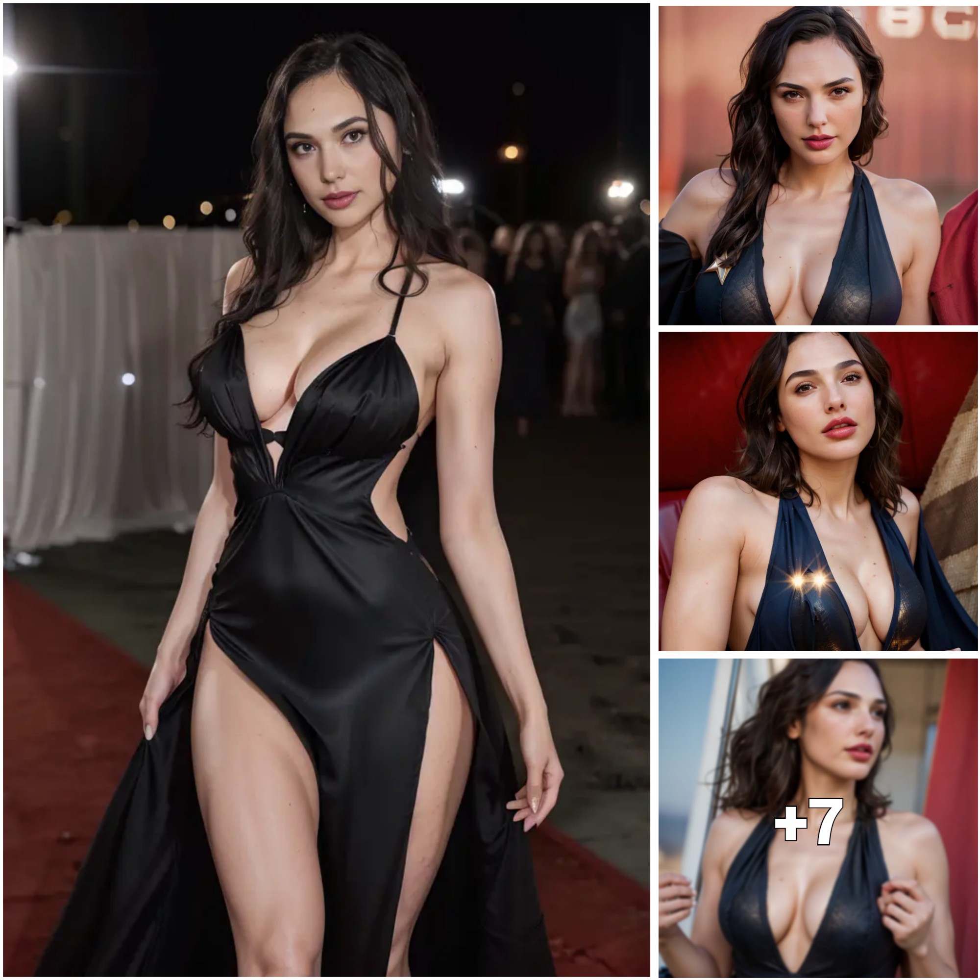 Gal Gadot Shines in a Mysterious Black Gown with Dazzling Gemstones on the MTV 2023 Red Carpet ‎