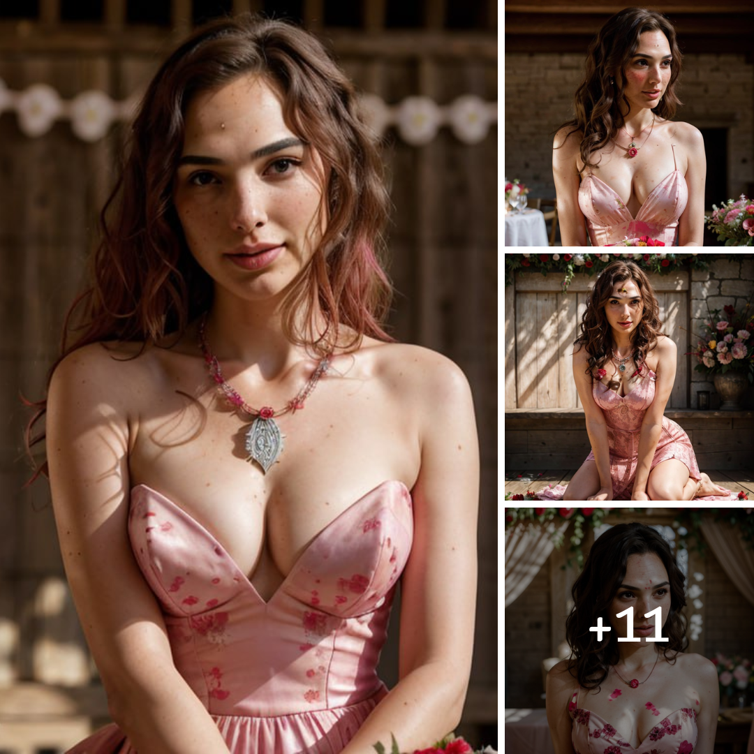 Glamorous artistic portraits of Gal Gadot alongside beautiful roses