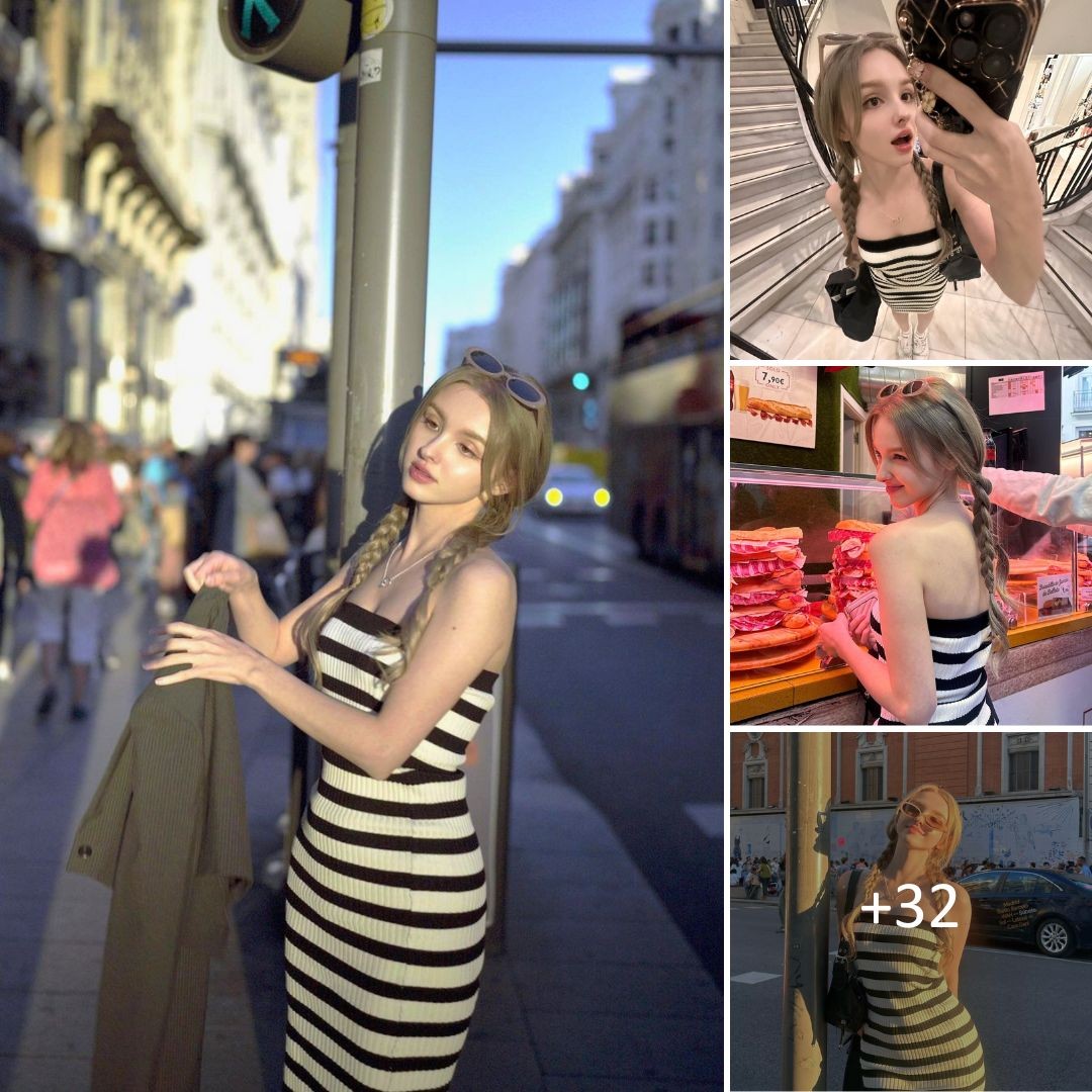 Karimova Elina Radiates Stunning Beauty While Strolling the Streets of Madrid. ‎