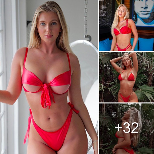 Alexis Clark: A Muse Exuding Elegance in Red Lingerie.