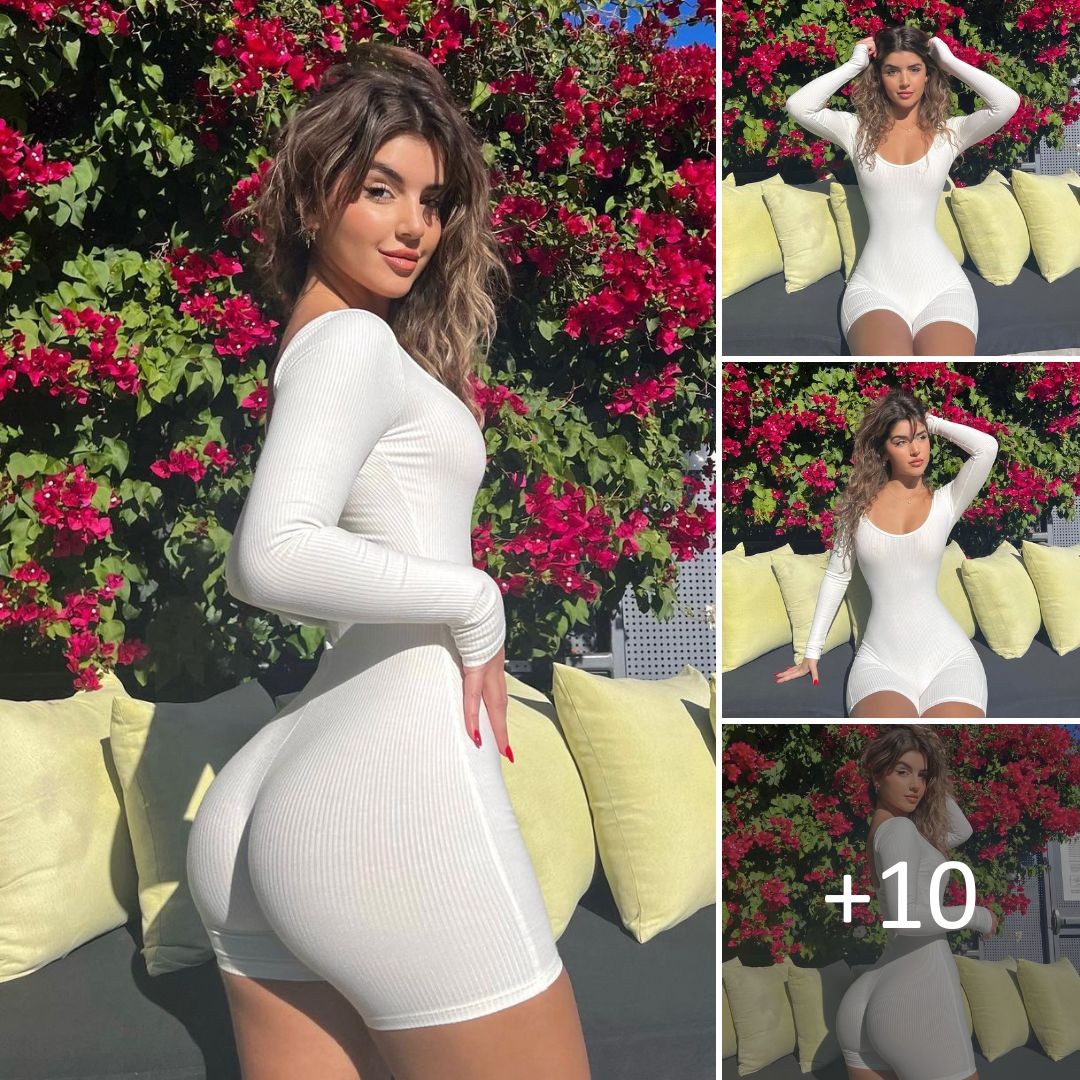 Zoe Garifallou shows off her perfect curves in a tight white bodysuit ‎